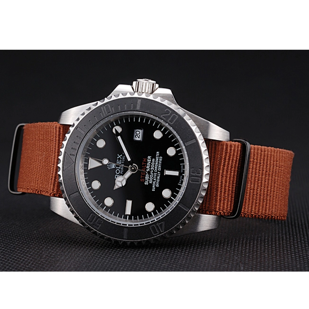 Rolex aaa copy Submariner Band Fabric MK III Brown 621387 Rolex STEALTH rl425 0804